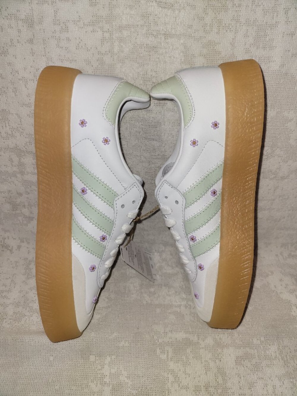 Adidas Sambae Samba Floral Off White Comfy Casual Shoes JS3953 Women's Size 7 - Picture 7 of 16